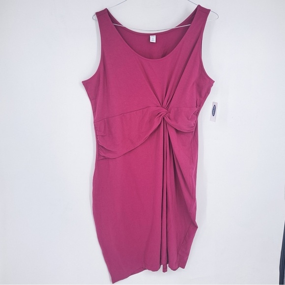NEW Old Navy Plus Size 2X Pink Twist Mini Bodycon Dress Fitted Sexy Curvy Beach - Picture 1 of 8